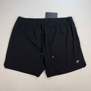 New Fabletics The 7" One Shorts Mens 2X Black Pockets Drawstring Gym Workout NWT